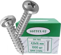 Оцинкованный саморез по металлу SORREX DIN 7981С 4,8х16, 1000 шт. 7981С-1-048-016 1000