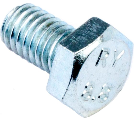 Болт Стройбат DIN 933 М6x10 белый цинк 305290