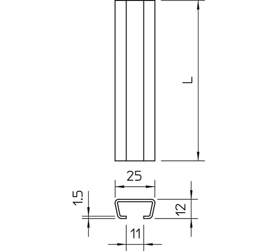 Профильная рейка OBO Bettermann 2000x25x12 мм 1117033