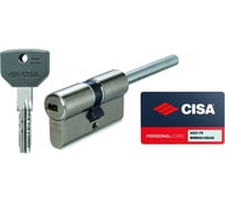 Цилиндр CISA серии ASIX P8, ключ-шток, 75 мм, (45x30), никель 1.0Q317.91.0.12SD
