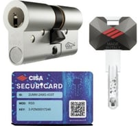 Цилиндр CISA серии RS5, ключ-шток, 75 мм, (45x30), никель 1.0R3M7.91.0.1200.С5