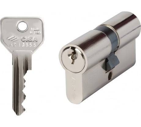 Цилиндр CISA серии С2000, ключ-ключ, 80 мм, (40x40), никель 1.0G300.18.0.12