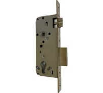 Замок врезной цилиндровый CISA 2 оборота, 1 плоский ригель, защелка, никель 1.5C611.45.0.12