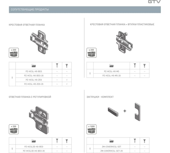 Петля GTV SILENTO PRO накладная клиповая без пружины, с ответной планкой H-0, с 3D регулировкой, без еврошурупа ZP-SLCA09-3DBEO