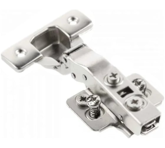 Петля GTV SILENTO PRO накладная клиповая без пружины, с ответной планкой H-0, с 3D регулировкой, с еврошурупом ZP-SLCA09-3DZEO