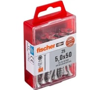 Шуруп fischer FPF-SZ 5,0X50 A2P 25 шт., потайной PZ нержаейка, блистер 657469