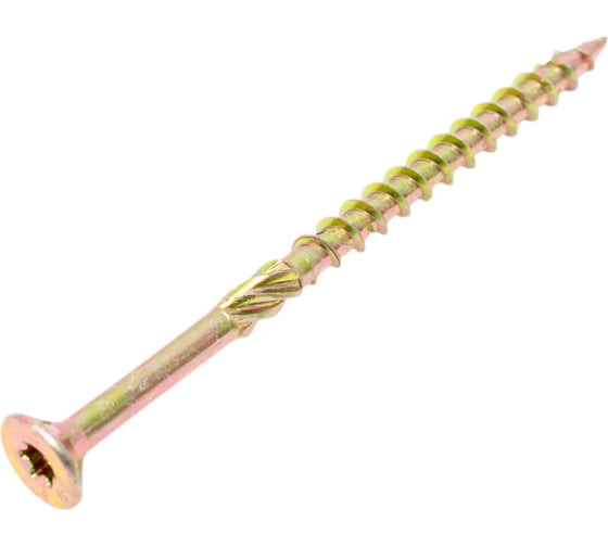 Саморез конструкционный ЖЕСТЬ потай, Torx, желтый цинк, 5x80, 200 шт., пакет УТ-00002448