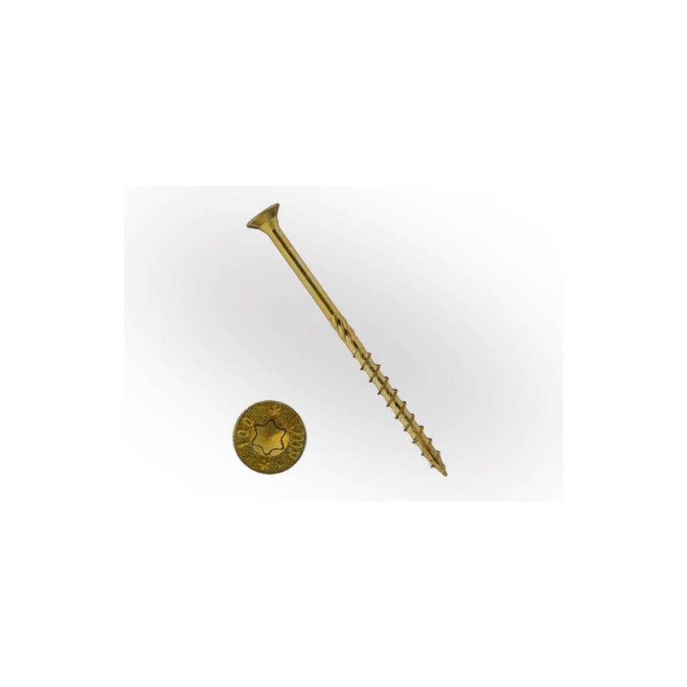 Саморез конструкционный ЖЕСТЬ потай, Torx, желтый цинк, 6x80, 50 шт ...