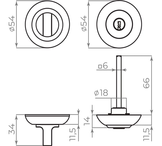 Ручка поворотная с фиксацией ключом AJAX BK6.FIX.JR CP-8 хром 49817