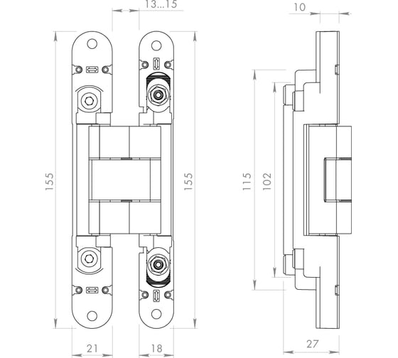 Петля скрытой установки ARMADILLO U3D2400.VPG BL черный TECH 2 шт. 48921