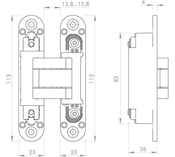 Петля скрытой установки ARMADILLO U3D3000.VPG WH белый TECH, 2 шт. 48929