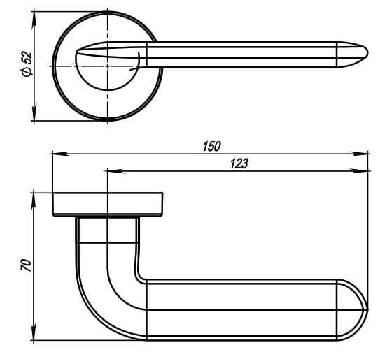 Ручка раздельная ARMADILLO R.URB52.EXCALIBUR SG матовое золото 50143