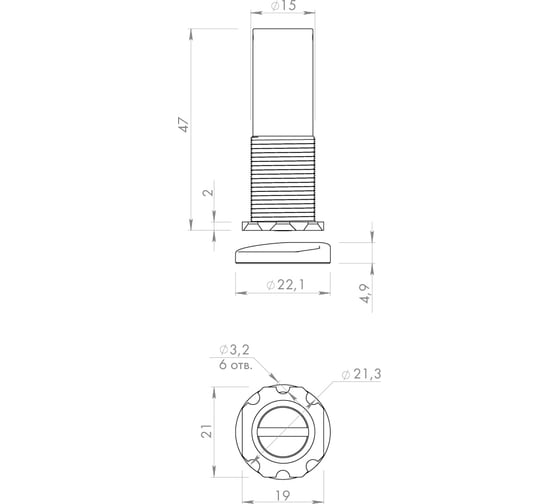 Упор дверной скрытый ARMADILLO MAX INOX 49179
