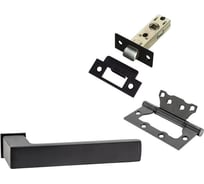 Комплект для межкомнатной двери PAULINIDOR ручки 541-11 zero + защелка 5-45 pl + петли б/врезки 2 шт., черный 541-11 zero 5-45 pl 2S BL