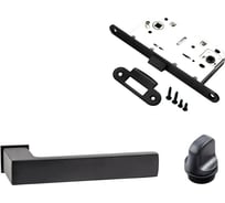 Комплект для межкомнатной двери PAULINIDOR ручки 541-11 zero + сантехническая защелка 96PL + завертка AL11, черный 541-11 zero 96PL AL11 BL