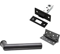 Комплект для межкомнатной двери PAULINIDOR ручки 548-09 zero + защелка магнитная 5-50 + врезные петли 2 шт., черный 548-09 zero 5-50 4S BL