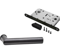 Комплект для межкомнатной двери PAULINIDOR ручки 548-09 zero + сантехническая магнитная защелка 5096, черный 548-09 zero 5096 BL