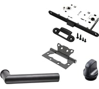 Комплект для межкомнатной двери PAULINIDOR ручки 548-09 zero + сантехническая защелка 96PL + завертка AL09 + петли б/врезки 2 шт., черный 548-09 zero 96PL AL09 2S BL