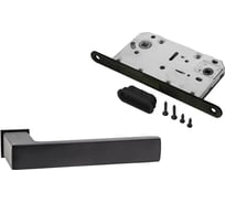 Комплект для межкомнатной двери PAULINIDOR ручки 541-11 zero + сантехническая магнитная защелка 5096, черный 541-11 zero 5096 BL