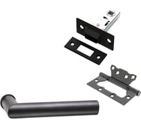 Комплект для межкомнатной двери PAULINIDOR ручки 548-09 zero + защелка магнитная 5-50 + петли б/врезки 2 шт., черный 548-09 zero 5-50 2S BL