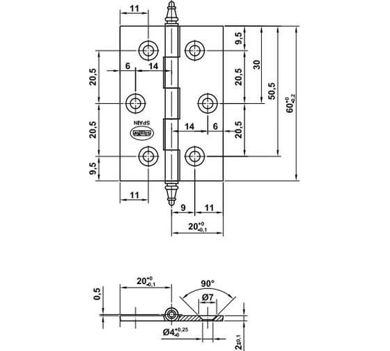 Универсальная петля Amig антик 1003-60х40 А