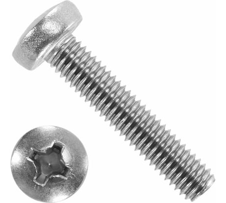 Винт ПАРТНЕР DIN7985 4x16 мм, цилиндрическая головка, нерж. ст. A2, 10 шт., пакет ФАС 4658 10 70