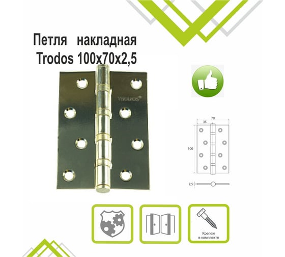 Навес Trodos 100x70x2,5 б/к, золото флоупак 201214