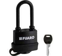 Замок навесной FUARO PL-WEATHER-3660 LS 3 ключа BLACK удлиненная дужка, английский, блистер 57509