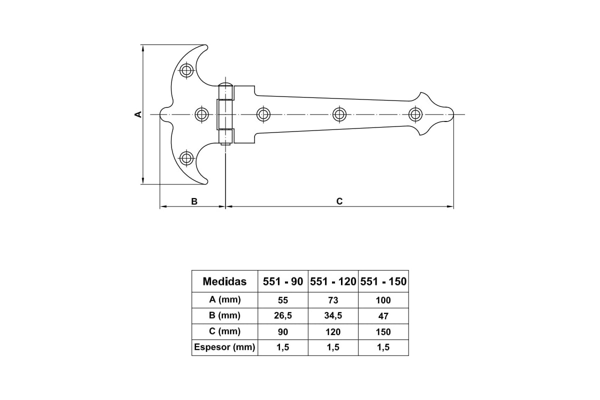 Петля мебельная накладная amig 551 55х90 мм сталь цвет черный