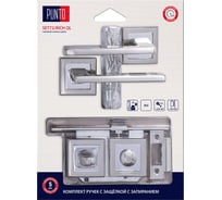 Комплект ручек с защелкой c запиранием PUNTO LM/A SET72K.QL52.RICH/HD SN/CP-3 матовый никель/хром 45723