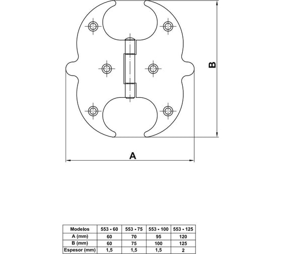 Фигурная петля Amig покрытие антик 553-60х60х1,5А