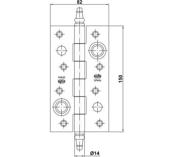 Петля Amig покр. бронза, универс. 561-150x80 BR