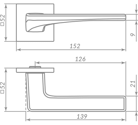 Ручка раздельная PUNTO K.ARC.Q52.ELEN SSG-39 сатиновое золото 48905