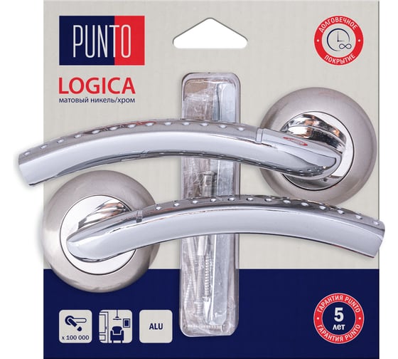 Ручка раздельная PUNTO LM/A R.TL54.LOGICA/HD SN/CP-3 матовый никель/хром 45595