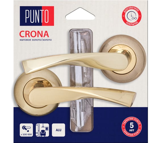 Ручка раздельная PUNTO LM/A R.TL54.CRONA/HD SG/GP-4 матовое золото/золото 45555 1