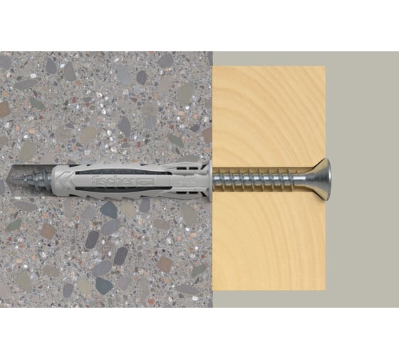 Дюбель для полнотелых материалов Fischer SX Plus 8x40 S (с шурупом 5,0x55 SK) (50 шт.) 568208