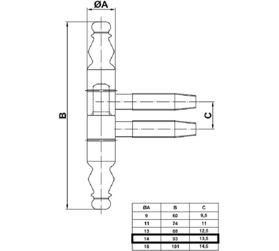 Ввертная петля Amig покр. бронза 50-14х94 (Н) BR