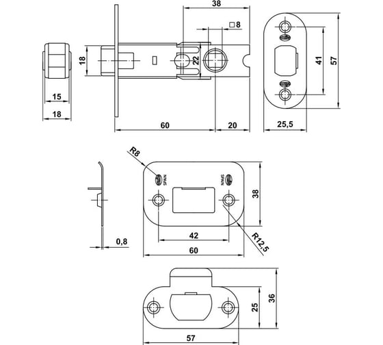 Защелка amig 8 45