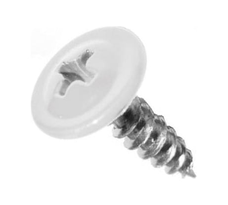 Саморез с прессшайбой ЖЕСТЬ острый, 4,2x25 мм, RAL9003, 16 шт., европодвес УТ-00010104