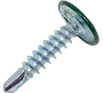 Саморез с прессшайбой ЖЕСТЬ сверло, 4,2x19 мм, RAL6005, 14 шт., европодвес УТ-00010172