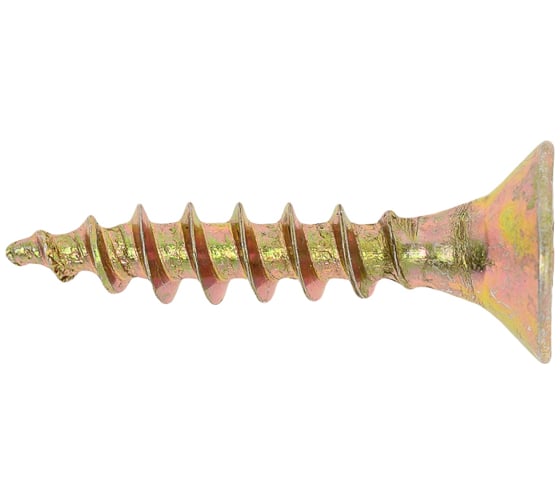 Саморез универсальный ЖЕСТЬ желтый цинк, 5x25 мм, 14 шт., европодвес УТ-00003306 1