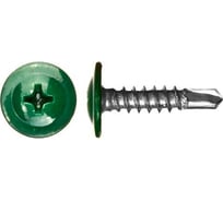 Саморез с прессшайбой ЖЕСТЬ сверло, 4,2x25 мм, RAL6005, 12 шт., европодвес УТ-00010177