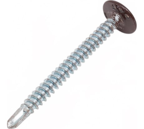 Саморез с прессшайбой ЖЕСТЬ сверло, 4,2x41 мм, RAL8017, 8 шт., европодвес УТ-00010194