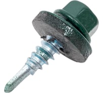 Кровельный саморез ЖЕСТЬ 4.8x19 мм, RAL6005, темно-зеленый, 80 шт., контейнер 280 мл УТ-00009262