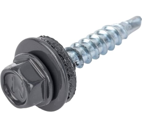 Кровельный саморез ЖЕСТЬ 4.8x51 мм, RAL7024, серый графит, 6 шт., европодвес УТ-00009310