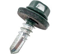 Кровельный саморез ЖЕСТЬ 5.5x19 мм, RAL6005, темно-зеленый, 12 шт., европодвес УТ-00009325