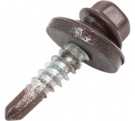 Кровельный саморез ЖЕСТЬ 5.5x25 мм, RAL8017, темно-коричневый, 10 шт., европодвес УТ-00009338