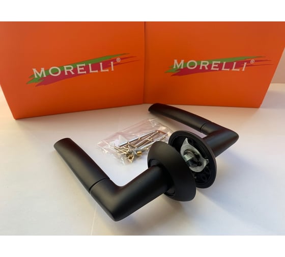 Дверная ручка MORELLI Пиза цвет-черный  MH-06 BL 9012846