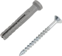 Дюбель-гвоздь ЖЕСТЬ полипропилен, 6x40 мм, потайн. манжета, 8 шт., европодвес УТ-00009509