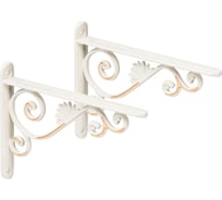 Комплект Lemax prof из 2 шт. Кронштейн для полок малый, белый патина SET2(MF-160 WT.GP)